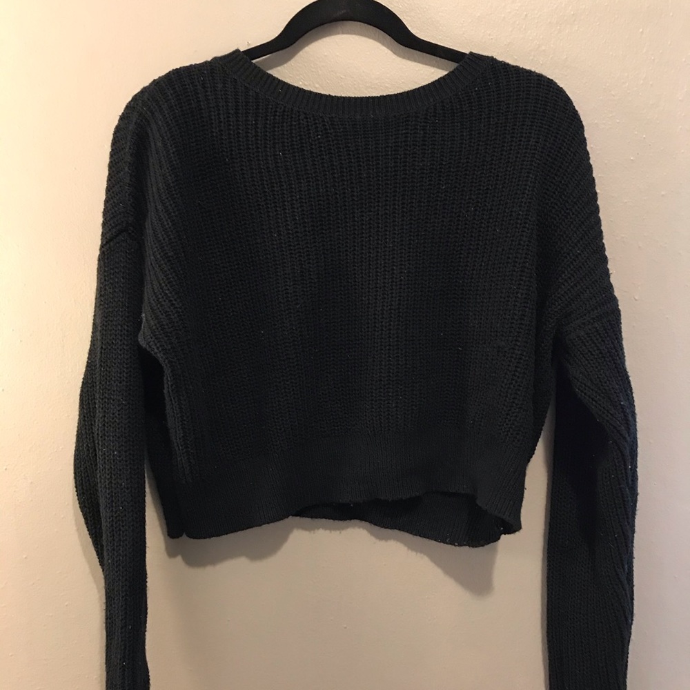 Wild Fable black knit cropped sweater